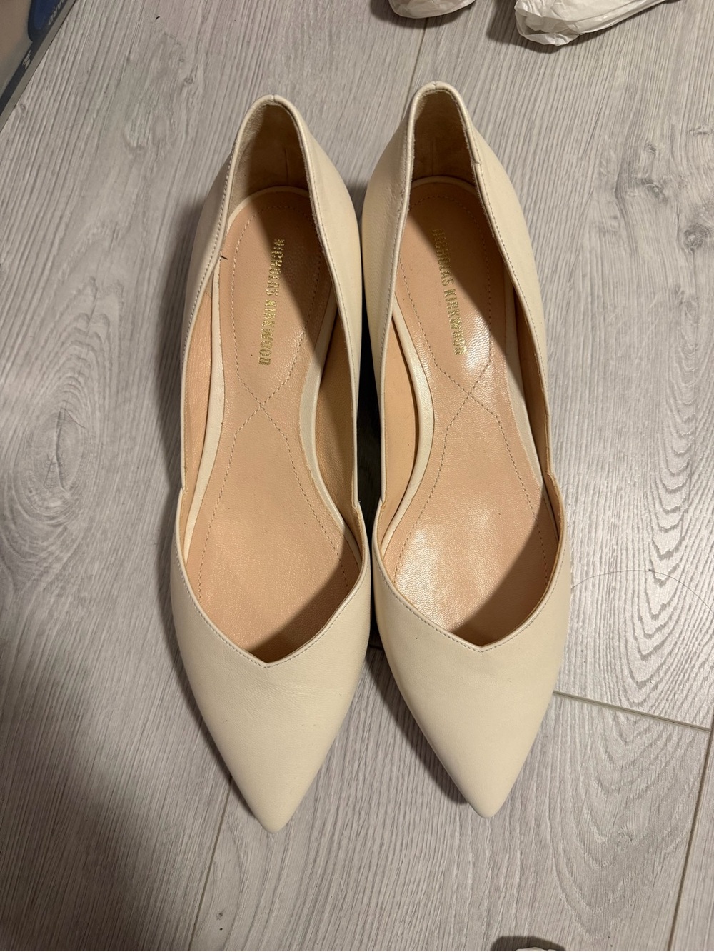 Nickolas Kirkwood White Pointed Toe Flats